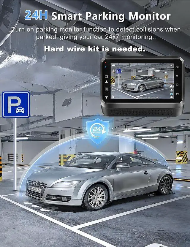 Alt view image 6 of 7 - Dash Cam for Cars, 2K Car Camera with WiFi, Front Dash Camera for Cars, Otovoda Mini Dash Cam with Super Night Vision, 24 Hours Parking Monitor Dashcams, Free 64GB Card, Loop Recording, WDR, G-Sensor