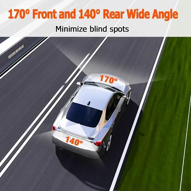 Alt view image 3 of 7 - 1080P Dash Cam Front and Rear with 32GB SD Card, Diamond Lark Dual Dash Camera for Cars, 3 LCD Screen Dashcam with Type-C Port, HDR, G-Sensor, Loop Recording, Parking Monitor, Night Vision