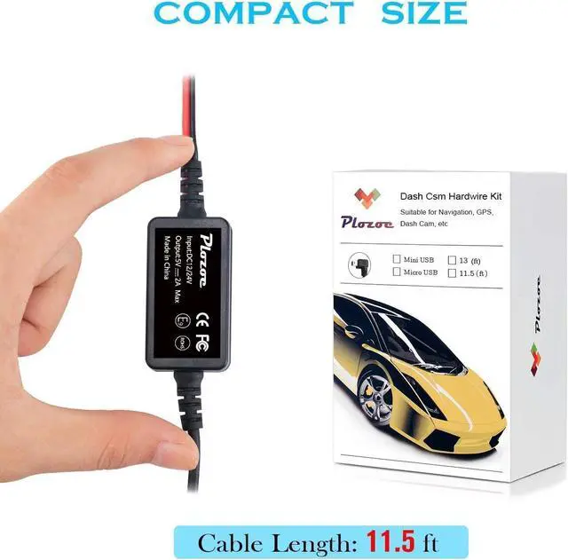 Alt view image 7 of 7 - Dash Cam Hardwire Kit,Type-C Hard Wire Kit,USB C Hard Wire Kit Fuse for Dashcam, Plozoe 12V-24V to 5V Car Dash Camera Charger Power Cord, Gift 4 Fuse Tap Cable and Installation Tool11.5ft