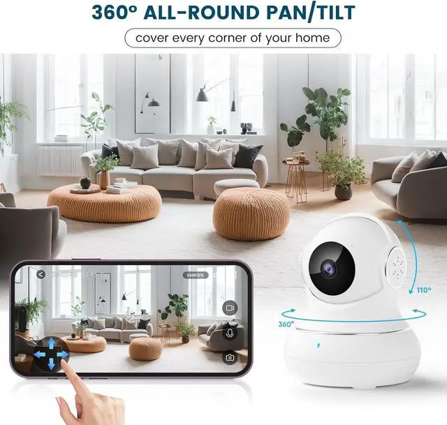 Alt view image 2 of 7 - litokam Security Camera Indoor 2K, 360 Pan/Tilt Cameras for Home Security with Motion Detection, Baby Monitor for Pet/Dog with Night Vision, 2.4GHz WiFi Cam with Phone App & 2-Way Audio