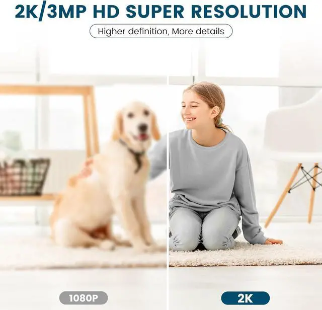 Alt view image 3 of 7 - litokam Security Camera Indoor 2K, 360 Pan/Tilt Cameras for Home Security with Motion Detection, Baby Monitor for Pet/Dog with Night Vision, 2.4GHz WiFi Cam with Phone App & 2-Way Audio