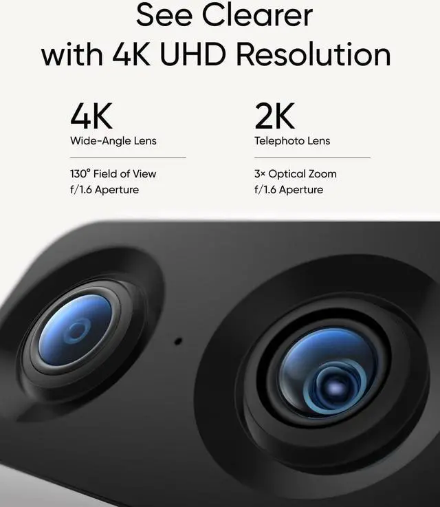 Alt view image 5 of 7 - eufy Security Video Doorbell E340 (Battery Powered), Dual Cameras with Delivery Guard Indoor Cam S350, Dual Cameras, 4K UHD Resolution Security Camera with 8× Zoom and 360° PTZ