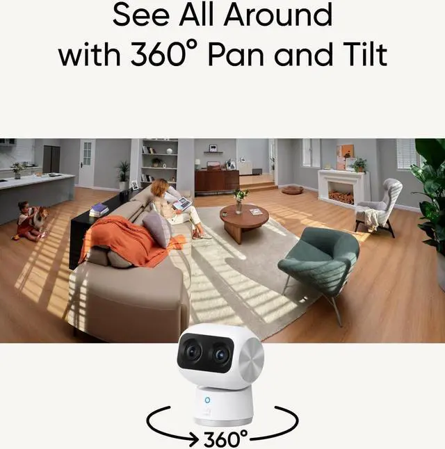Alt view image 4 of 7 - eufy Security Indoor Cam S350, Dual Cameras, 4K UHD + Floodlight Camera E30, Security Camera Outdoor, 360° Pan and Tilt, 2K Video
