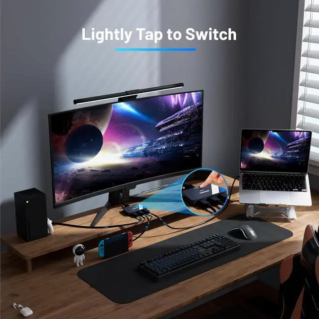 Alt view image 4 of 7 - HDMI Switch 3 in 1 Out 4K@60Hz, 3x1 HDMI Splitter with 2.6 FT HDMI 2.0 Cable, 3 Port HDMI switcher Selector Support 4K 60Hz Dolby Atmos HDR10 3D HDCP2.2 for NS PS5 PS4 Xbox Roku TV Fire Stick