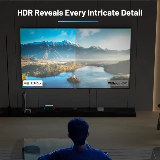 Alt view image 6 of 7 - HDMI Switch 3 in 1 Out 4K@60Hz, 3x1 HDMI Splitter with 2.6 FT HDMI 2.0 Cable, 3 Port HDMI switcher Selector Support 4K 60Hz Dolby Atmos HDR10 3D HDCP2.2 for NS PS5 PS4 Xbox Roku TV Fire Stick