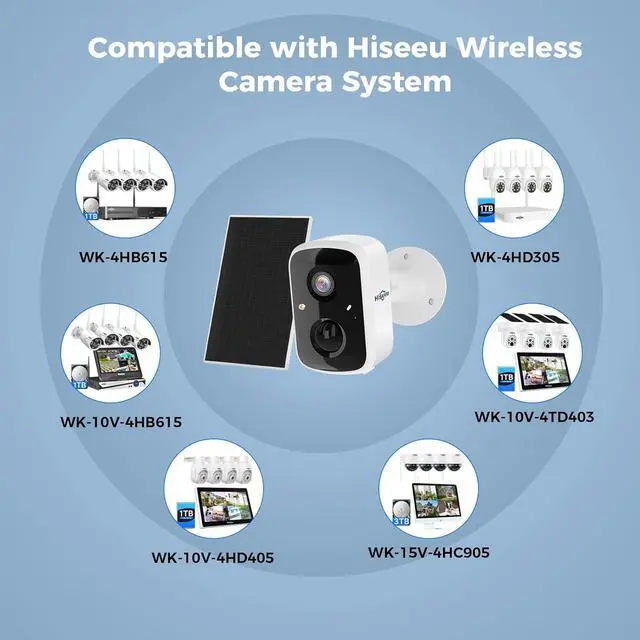 Alt view image 5 of 6 - Hiseeu Solar Security Cameras Wireless Outdoor 2 Pack, Battery Powered 3K 4MP wifi Cameras for Home Surveillance, PIR/AI Motion Detection, Waterproof, Color Night Vision, 2-Way Audio, Cloud/SD Storage