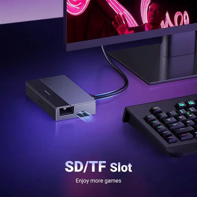 Alt view image 7 of 7 - UGREEN Steam Deck Dock 9-in-1 USB C Docking Station with Foldable Stand, 4K@60Hz HDMI, Gigabit Ethernet, PD 100W, 10Gbps USB A&C 3.2, TF/SD Compatible with Steam Deck, Rog Ally, Rog X, Legion Go etc.