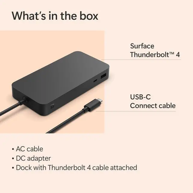 Alt view image 7 of 7 - Microsoft Surface Thunderbolt 4 Dock - High-Speed Docking Station with Dual 4K Monitor Support