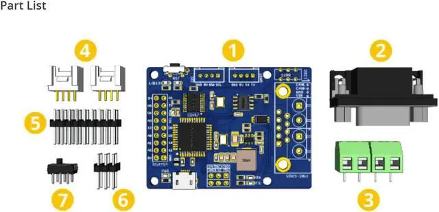 Alt view image 6 of 6 - NGW-1pc CANBed - CAN-BUS Development Kit Compatible with Arduino(ATmega32U4 with MCP2515 and MCP2551)
