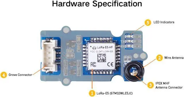 Alt view image 5 of 6 - NGW-1pc Grove-Wio-E5 Wireless Module - STM32WLE5JC, ARM Cortex-M4 and SX126x embedded, supports LoRaWAN on EU868 & US915