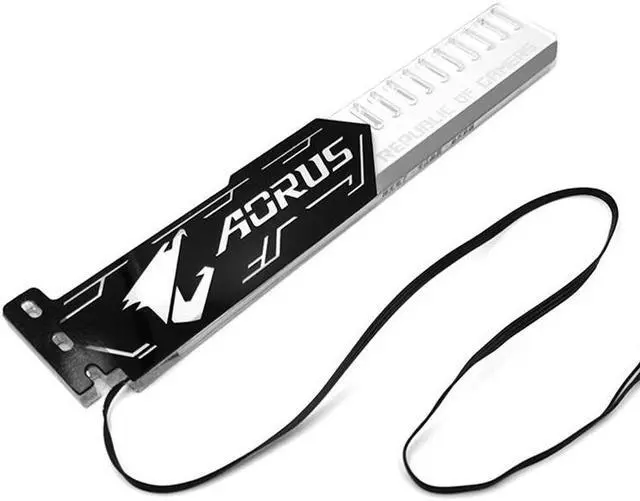 Alt view image 2 of 3 - DOC - AROUS pattern Graphics card GPU support bracket Video card recessed bracket/rack bracket, 5V- 4PIN RGB Streamer discoloration GPU Brace, for shell decoration 250mm (5V-4PIN)