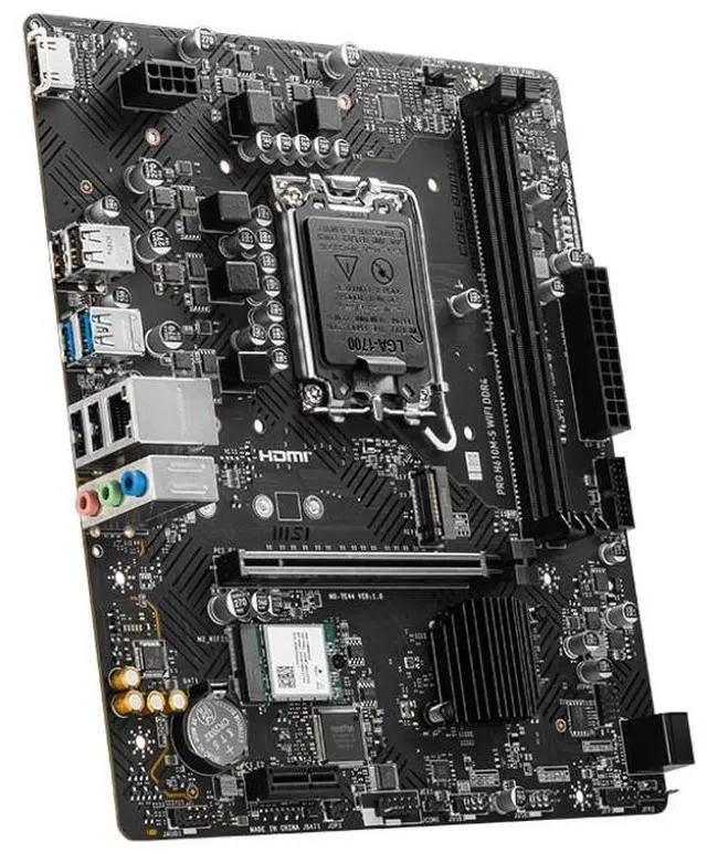 Alt view image 3 of 5 - MSI PRO H610M-S WIFI DDR4 LGA 1700 Intel H610 SATA 6Gb/s Micro ATX Intel Motherboard