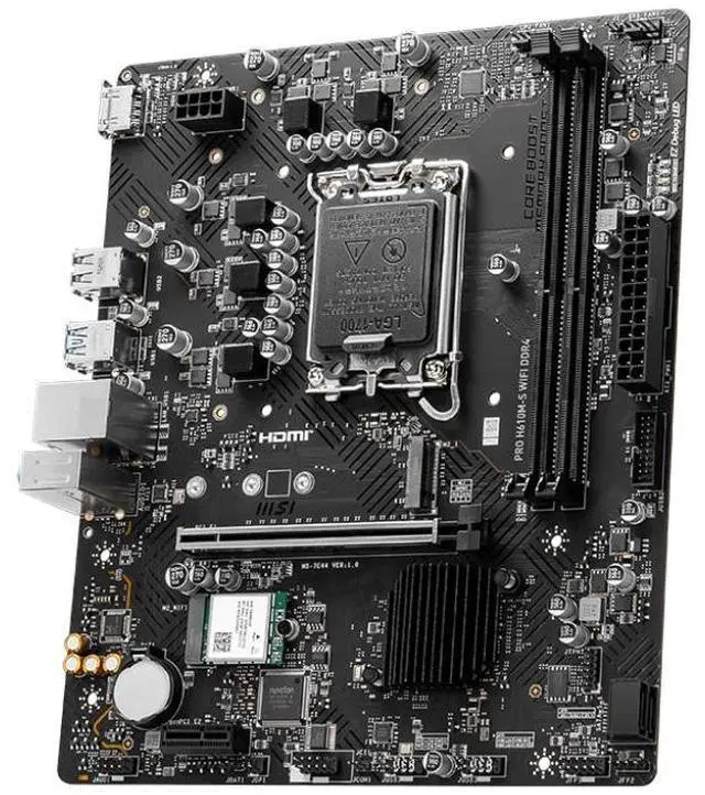 Alt view image 4 of 5 - MSI PRO H610M-S WIFI DDR4 LGA 1700 Intel H610 SATA 6Gb/s Micro ATX Intel Motherboard