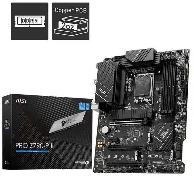 Alt view image 5 of 5 - MSI PRO Z790-P II DDR5 LGA 1700 Intel Z790 SATA 6Gb/s DDR4 ATX Motherboard