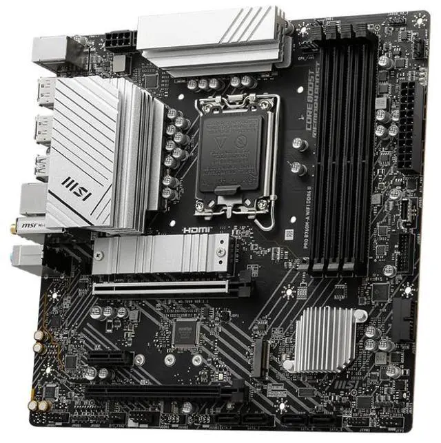 Alt view image 3 of 5 - MSI PRO B760M-A WIFI DDR4 II LGA 1700 Intel B750 SATA 6Gb/s mATX Motherboard ,Wi-Fi 6E, Bluetooth 5.3, premium 2.5G LAN