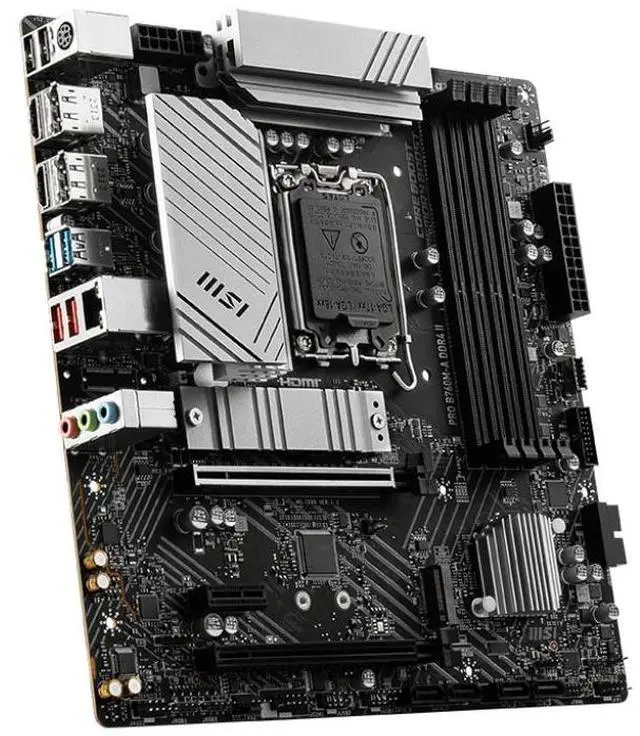 Alt view image 4 of 5 - MSI PRO B760M-A DDR4 II LGA 1700 Intel B750 SATA 6Gb/s mATX Motherboard