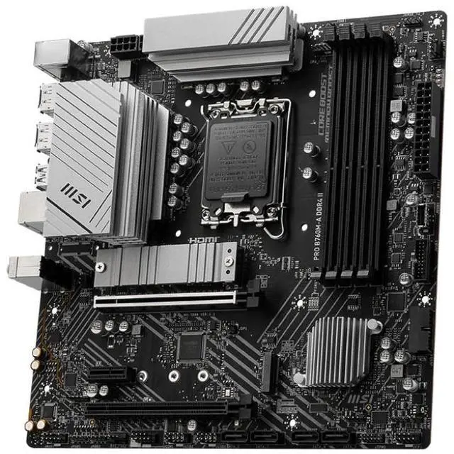 Alt view image 3 of 5 - MSI PRO B760M-A DDR4 II LGA 1700 Intel B750 SATA 6Gb/s mATX Motherboard