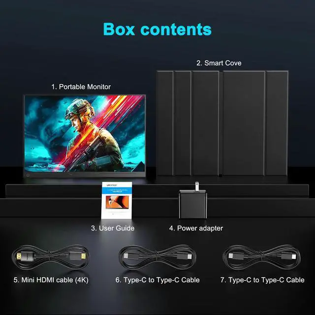 Alt view image 6 of 7 - NEWSOUL 17.3" Portable Monitor 144HZ 2K 2560x1440 Gaming Monitor HDR IPS Ultra Slim Gaming Display Second Screen USB C & OTG