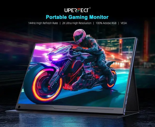 Alt view image 7 of 7 - NEWSOUL 17.3" Portable Monitor 144HZ 2K 2560x1440 Gaming Monitor HDR IPS Ultra Slim Gaming Display Second Screen USB C & OTG