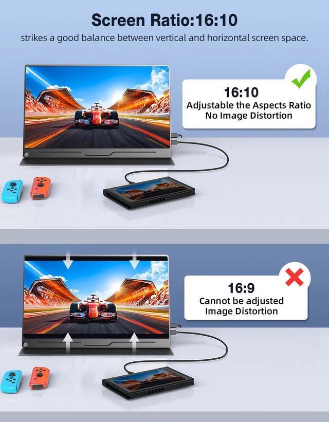 Alt view image 3 of 6 - NEWSOUL 16" 120Hz 2K Portable Monitor 2560*1600 Gaming Monitor With VESA hole IPS Standard HDM C model For PS4 5