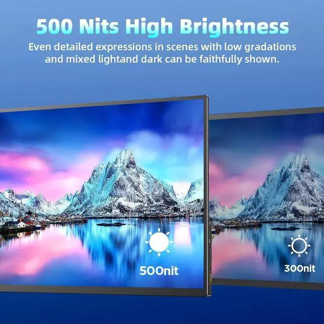 Alt view image 4 of 6 - NEWSOUL Portable Monitor 16 Inch 2K 2560x1600 QHD Screen HDR LCD Display 16:10 Screen with VESA Mountable