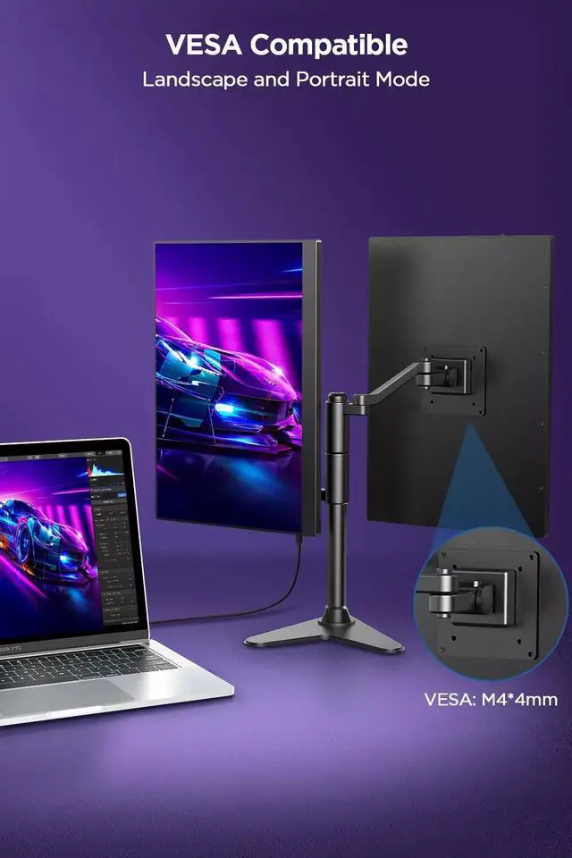 Alt view image 5 of 5 - UPERFECT Upgraded 16-inch 2K Portable Monitor 16:9 100% sRGB Matte IPS HDR Eye Care Screen w/VESA