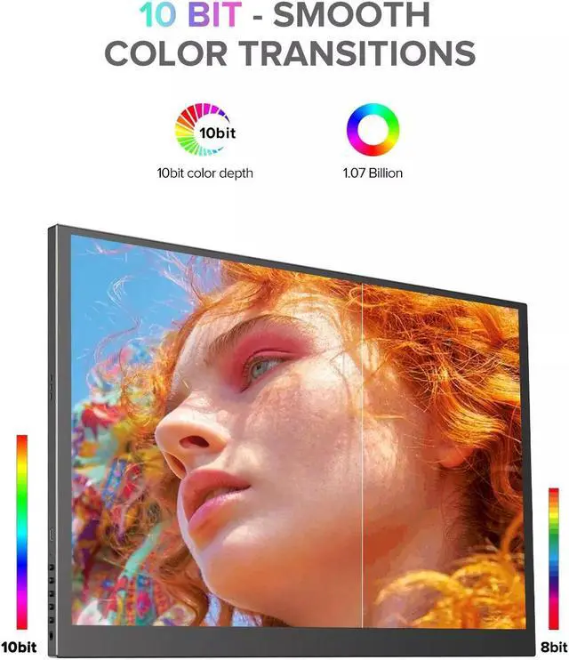 Alt view image 4 of 7 - EVICIV 18.4" 4K 3840x2160 HDR Portable Monitor USB C Monitor Gaming Screen FreeSync IPS HDR Laptop Monitor Display with Leather Case