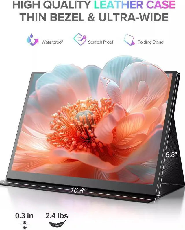 Alt view image 5 of 7 - EVICIV 18.4" 4K 3840x2160 HDR Portable Monitor USB C Monitor Gaming Screen FreeSync IPS HDR Laptop Monitor Display with Leather Case