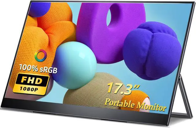 Main image of Portable Monitor 17.3", FHD 1080P IPS Computer Display Eye Care Screen with HDMI/Type C for Laptop PC MAC Surface PS4 Xbox Switch Phone