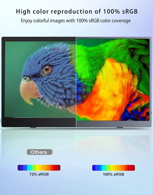 Alt view image 2 of 7 - NEWSOUL 15.6" Portable Monitor QLED 1080P DCI-P3 100% sRGB Extended Screen
