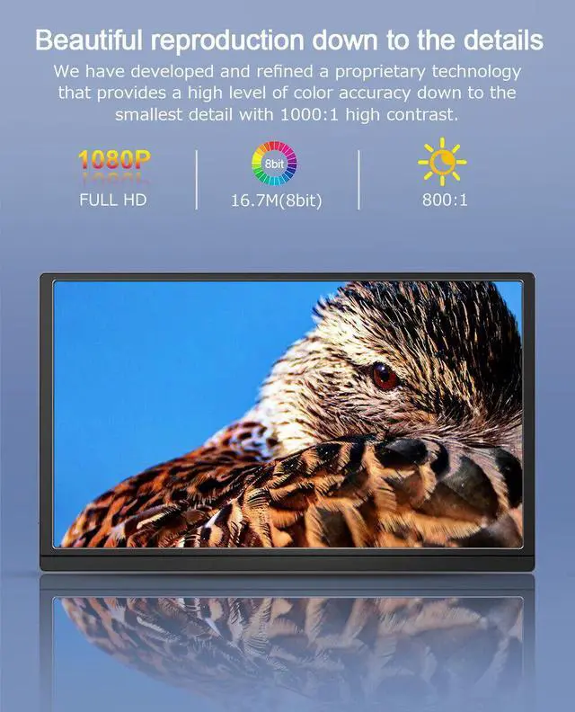Alt view image 2 of 7 - 15.6" Portable Monitor 1080P Second Screen HDMI USB C & OTG VESA Touch / Battery