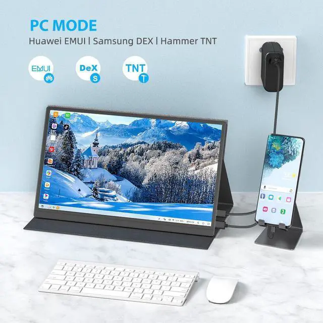 Alt view image 6 of 7 - 15.6" Portable Monitor 1080P Second Screen HDMI USB C & OTG VESA Touch / Battery