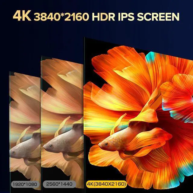 Alt view image 2 of 7 - NEWSOUL Portable Monitor 15.6" 4K UHD IPS HDR Screen USB C VESA Mounted For Laptop PC