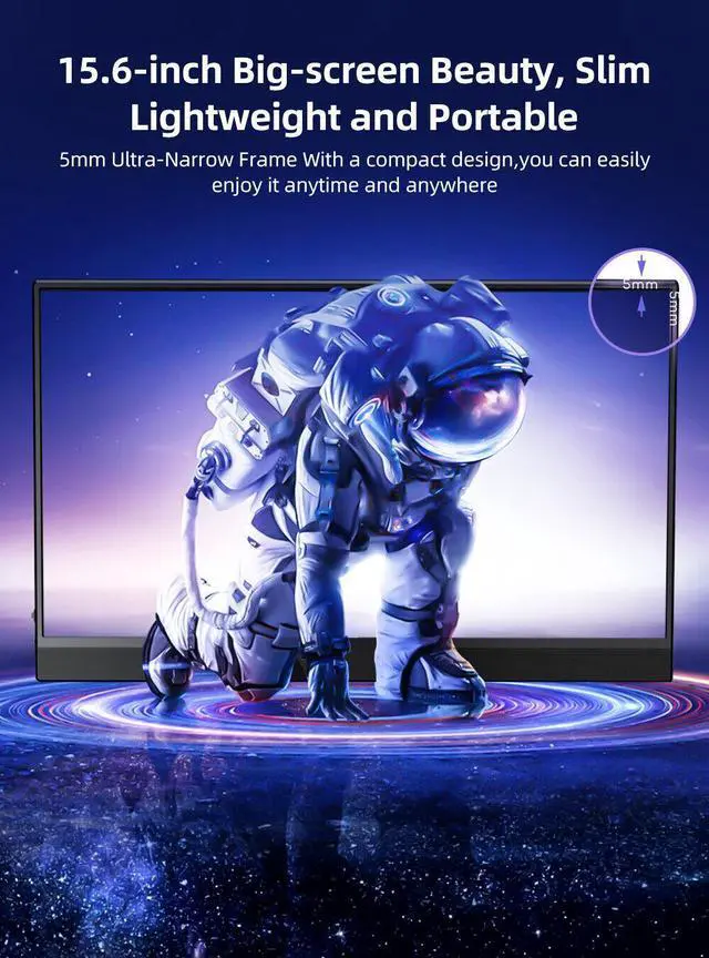 Alt view image 6 of 7 - NEWSOUL 15.6" 1080P Portable Monitor Ultra-Slim 1920*1080 For Laptop Computer