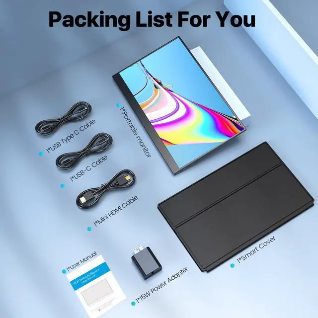 Alt view image 6 of 7 - NEWSOUL 15.6" Portable Monitor 1200:1 HDR NEW FHD Eye-care Portable Gaming Monitor For PS6 Xbox VESA Mount