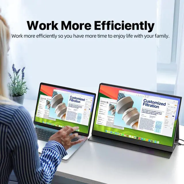 Alt view image 5 of 7 - NEWSOUL 15.6" Portable Monitor 1200:1 HDR NEW FHD Eye-care Portable Gaming Monitor For PS6 Xbox VESA Mount