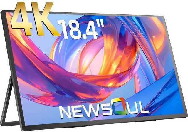 Main image of Newsoul 18.4 4K UHD Portable Monitor, 3840x2160 IPS with 100% sRGB, HDR, FreeSync, VESA & 180° Adjustable Stand - Ultra-Slim & Lightweight for Travel