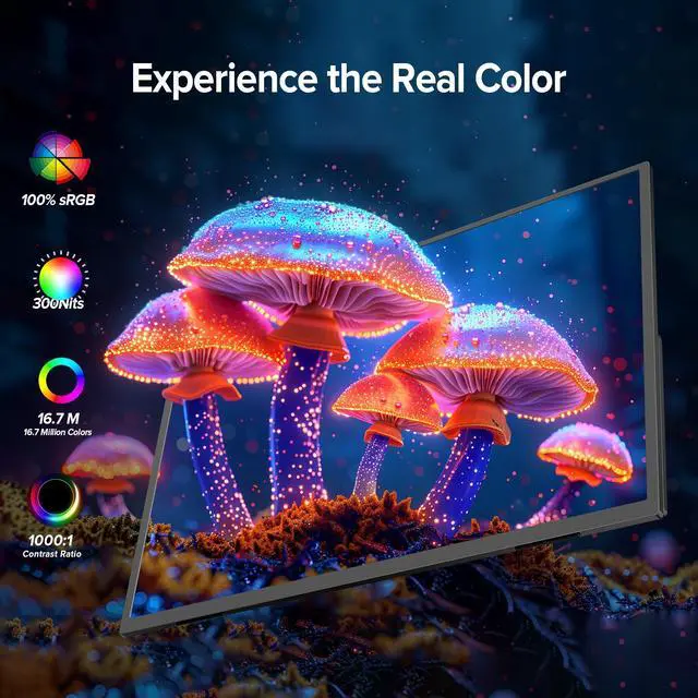 Alt view image 5 of 7 - Newsoul 24.5" 2K QHD 165Hz FreeSync IPS HDR Gaming Portable Monitor with USB-C, HDMI, VESA Mount & 180° Adjustable Stand Perfect for Laptops, Switch, Phones