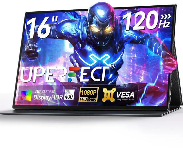 Main image of Newsoul 16" 120Hz Portable Gaming Monitor with HDR, 400 Nits, 1080P IPS, Ultra-Slim Aluminum Design, VESA & Smart Cover - Ultimate Travel Companion