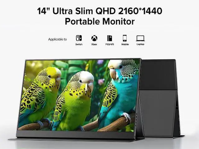 Alt view image 7 of 7 - Newsoul 14" 2K Portable Monitor 2160*1440 HDMI USB C Display FHD 1500:1 Screen For Laptop PC and Game Xbox PS