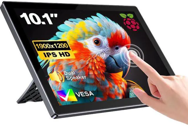 Main image of Newsoul 10.1" 1920x1200 Portable Touchscreen Monitor for Raspberry Pi 4B/3B+/3B with Case, Fan, Stand, VESA, Speaker, Type-C & HDMI