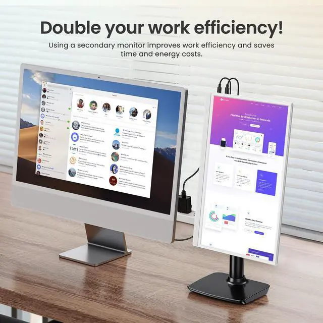 Alt view image 4 of 7 - Newsoul Portable Monitor for Laptop W/ Stand 180° Adjustable 15.6 Inch FHD 1080P IPS Eye Care Screen, Dual Speaker Travel Monitor for Laptop PC Phone PS5/4 Xbox Switch