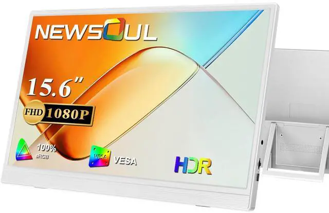 Main image of Newsoul Portable Monitor for Laptop W/ Stand 180° Adjustable 15.6 Inch FHD 1080P IPS Eye Care Screen, Dual Speaker Travel Monitor for Laptop PC Phone PS5/4 Xbox Switch