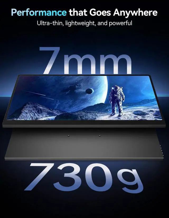 Alt view image 6 of 7 - Newsoul OLED Portable Monitor 16", 3K 2880x1800 120Hz 0.1ms Portable Gaming Display 500 Nits Brightness| 100000:1 Contrast| 100% DCI-P3| Ultra-Slim Travel Monitor for Laptop PC Phone Game Consoles