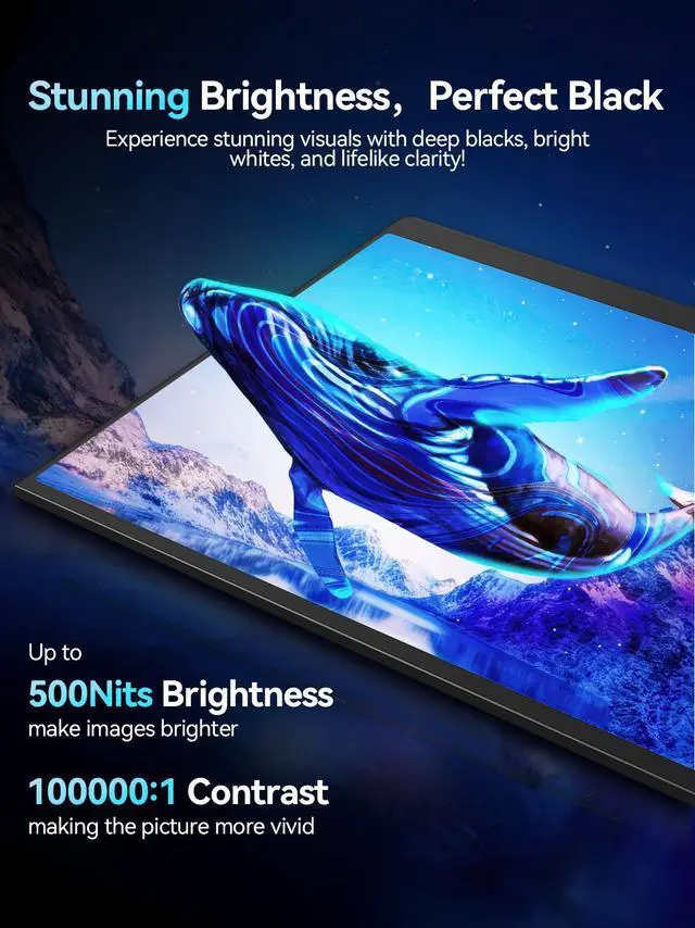 Alt view image 5 of 7 - Newsoul OLED Portable Monitor 16", 3K 2880x1800 120Hz 0.1ms Portable Gaming Display 500 Nits Brightness| 100000:1 Contrast| 100% DCI-P3| Ultra-Slim Travel Monitor for Laptop PC Phone Game Consoles