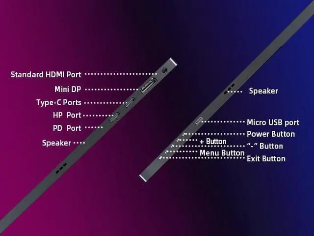 Alt view image 6 of 7 - Newsoul 15.6" 4K UHD FreeSync Monitor with 100% AdobeRGB, 450 Nits Brightness, Dual Type-C, HDMI, VESA Mount & Smart Case