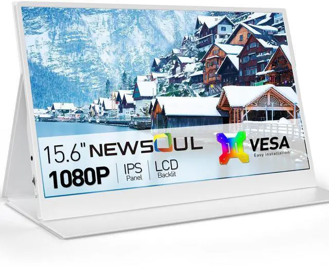 Main image of Newsoul 15.6" White Portable Monitor FHD 1080P Eye-care Portable Gaming Monitor With VESA Mount IPS 178°