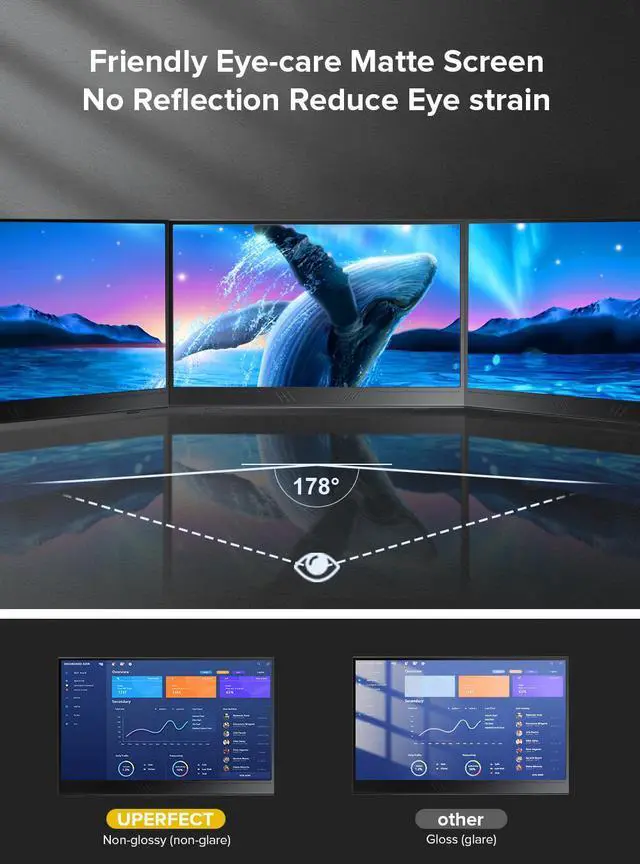 Alt view image 5 of 7 - Newsoul True 4K Portable Monitor, 15.6" UHD IPS 3840x2160, 600 Nits Brightness, 100% AdobeRGB, USB-C, HDMI, OTG, HDR, FreeSync, Dual Speakers, Arch Metal Frame, Smart Case Included