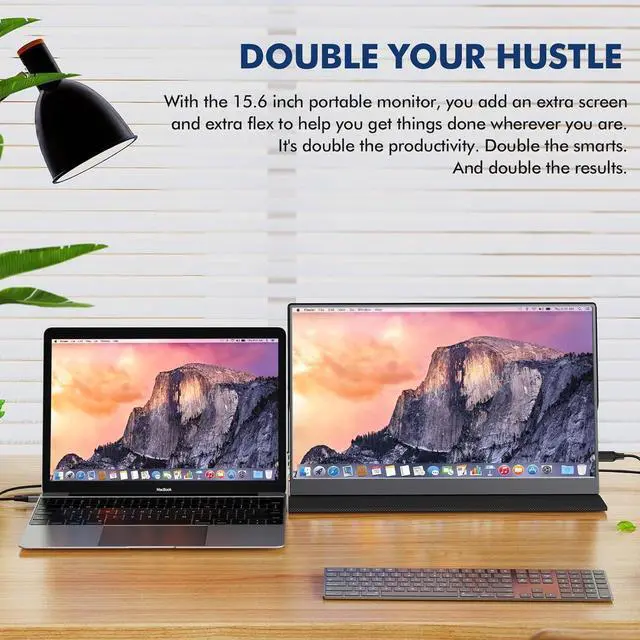 Alt view image 6 of 7 - NEWSOUL 15.6" 1080P FHD IPS Portable Monitor with USB-C & Mini HDMI, 2000:1 Contrast Ratio, 400nits Brightness, 100% sRGB, 178° Viewing Angle, Multiple Display Modes for Travel