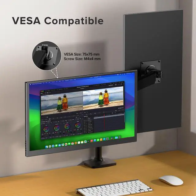 Alt view image 6 of 7 - Newsoul 18.4" 4K UHD Portable Monitor with HDR, 10-bit Color, FreeSync, VESA Mount, USB-C, Mini HDMI, and Leather Case for Laptop, Phone, and Gaming Console